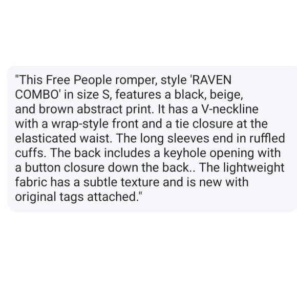 Free People All The Right Ruffles Romper Size S Black NWT - Picture 10 of 10